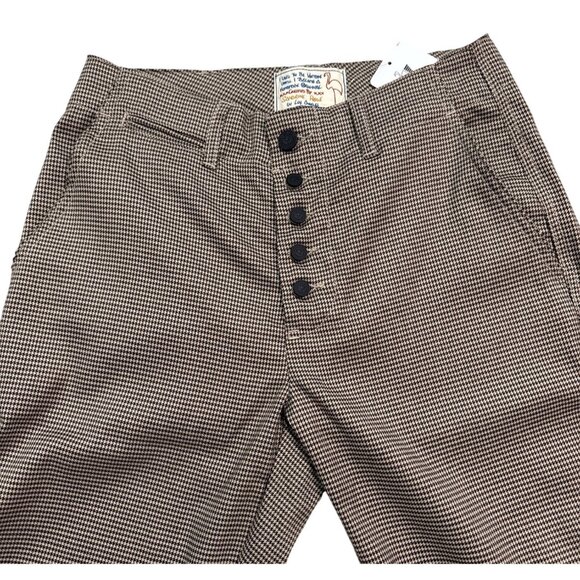 Free People Sandrine Rose Houndstooth Cropped Pants M NWT MSRP $148 Utility - Picture 2 of 7